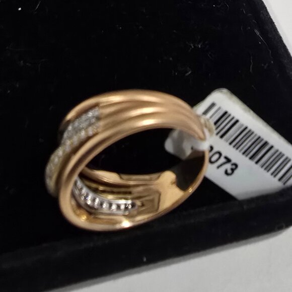 NWT ✅18K YG Diamond Ring Set in Pavé brilliant-cut diamonds, .91ctw SZ 7 ⭐ NEW